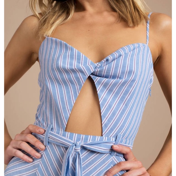 TOBI | WAKE ME UP BLUE TWIST FRONT ROMPER | NWT - Picture 3 of 5